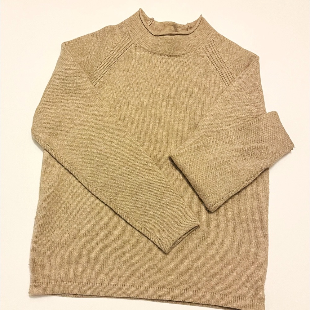 J Crew Roll Neck Wool Sweater. Oatmeal. Woman’s Size: Medium